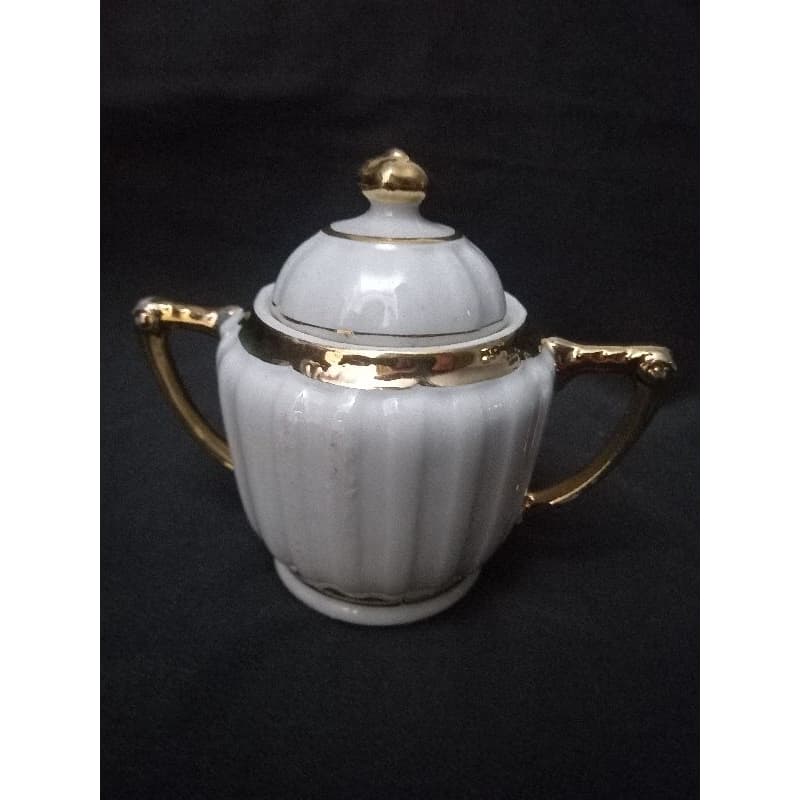 açucareiro antigo porcelana canelada (gh)