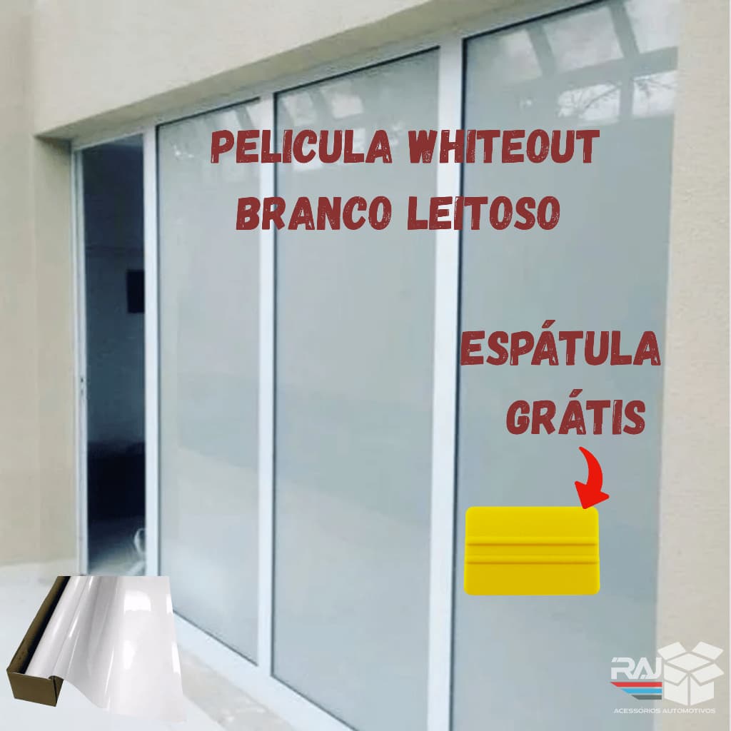 Película Insulfilm Branco Leitoso, largura1,19m, whiteout, privacidade, Resistente a UV