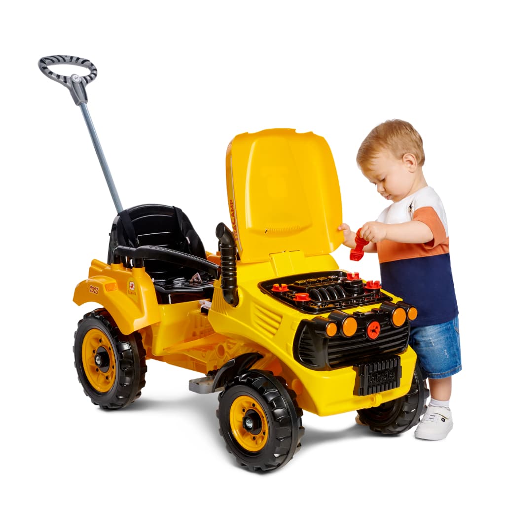 Trator Infantil Carrinho Bebê Passeio Pedal Quadriciclo infantil Caixa Ferramentas 30kg Calesita