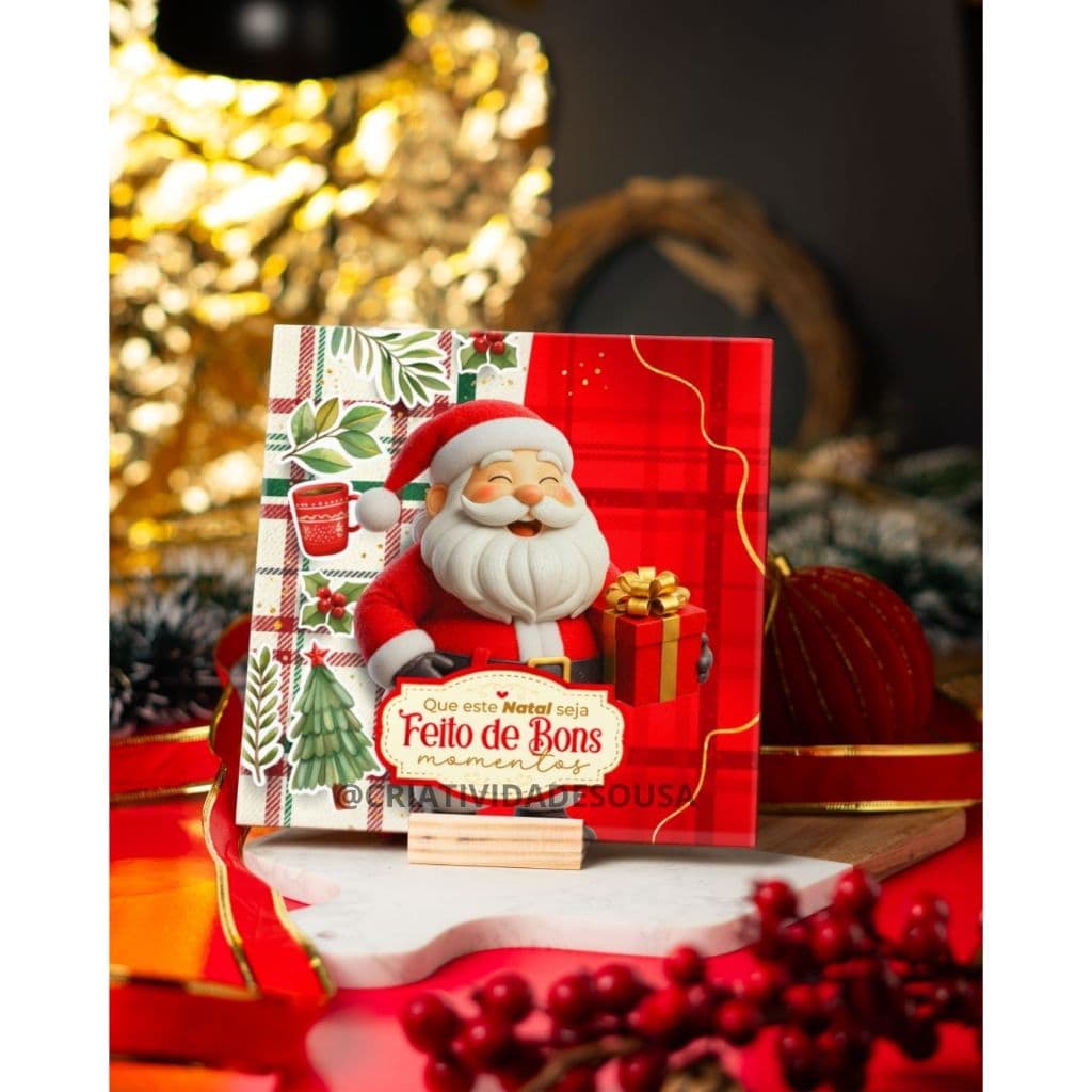 ENVIO IMEDIATO: base de mdf 15x15 natal–presente natal- porta retrato personalizado–lembrança criativa–presente durável