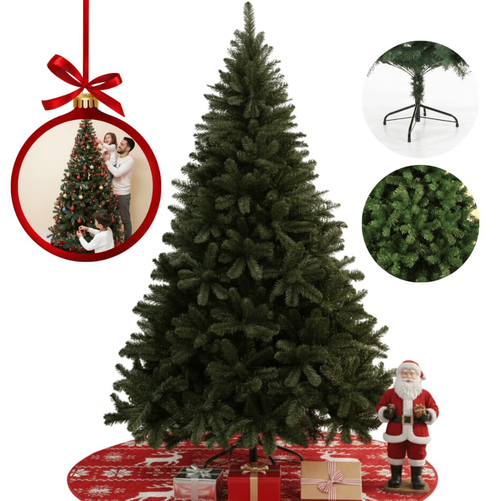 Árvore De Natal Pinheiro Verde Tradicional  2,10m 1100 Galhos Cheios Luxo + BRINDE 10 Pinhas