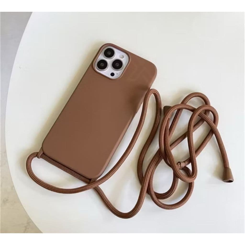 Capa Com Cordão MARROM PARA 11/12/12PRO/13PROMAX/13/14/14PRO/14PROMAX/15/15PRO/15PROMAX/16PROMAX
