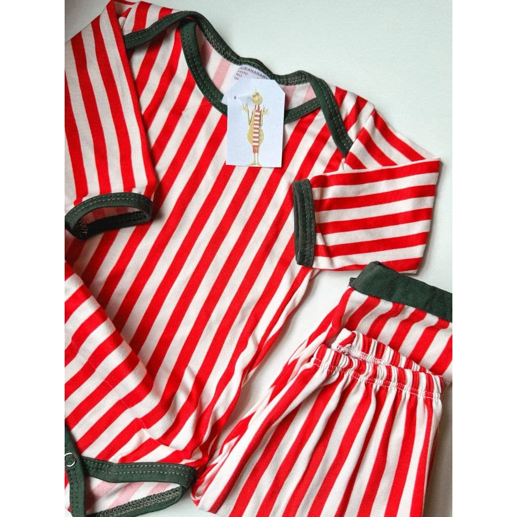 Conjunto Bebê Edição Limitada – Body e Calça Listrado Suede