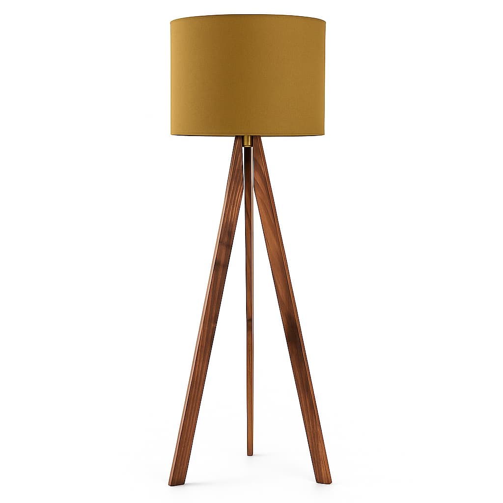 Abajur De Chão Tripé 1,50Cm! Completo Cúpula Fiação Luminária De Piso Para Sala, Quarto