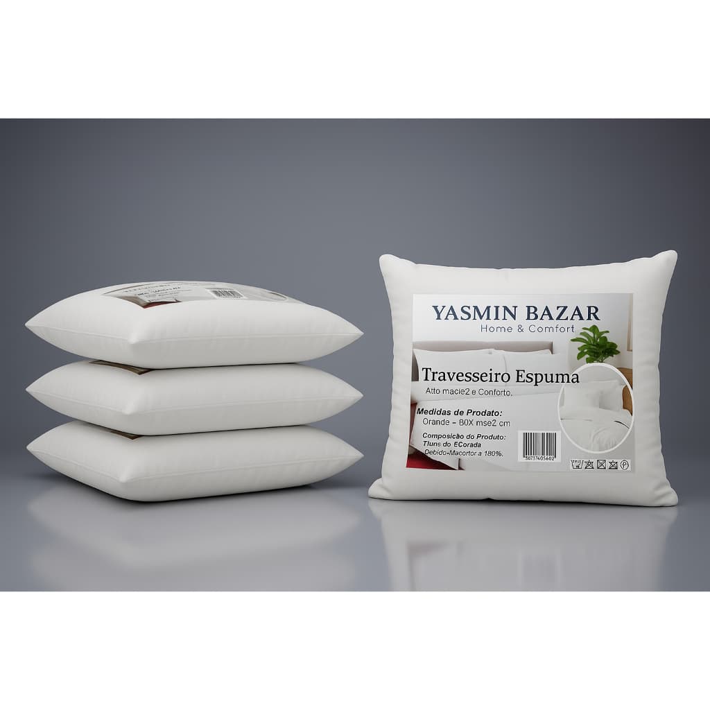 Travesseiro ESPUMA 50x70cm extra macio Espuma Premium