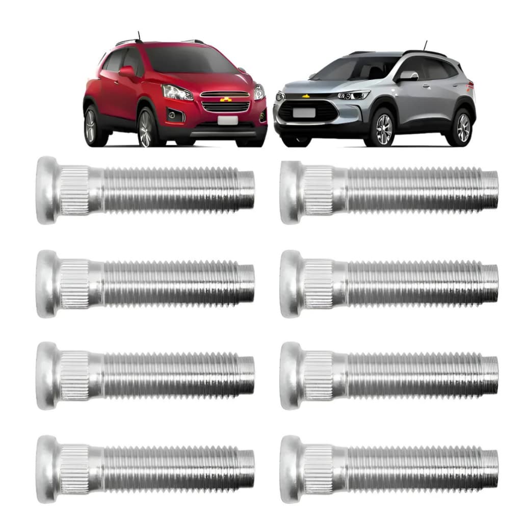 Kit 8 Prisioneiro Cromado Roda Chevrolet Tracker 12x1,5x56mm
