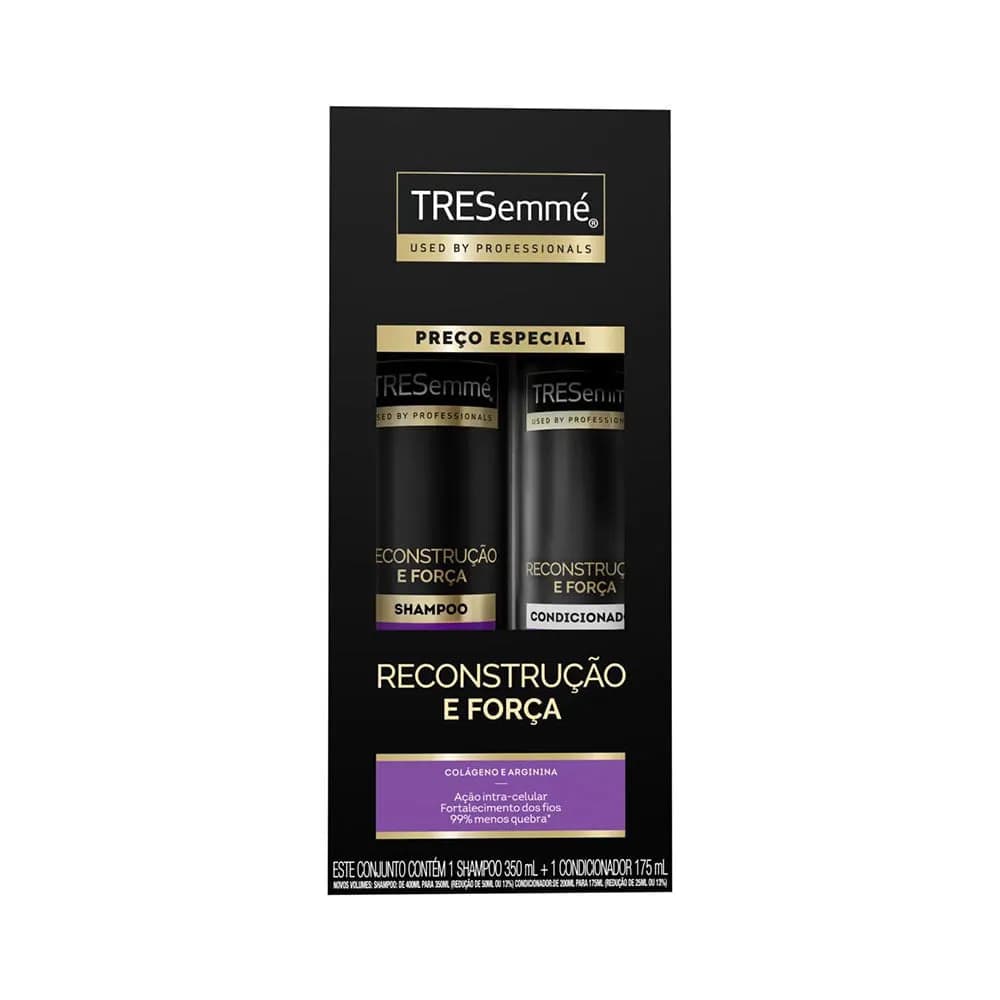 Kit Shampoo 350ml + Condicionador 175ml Reconstrução E Força Tresemmé