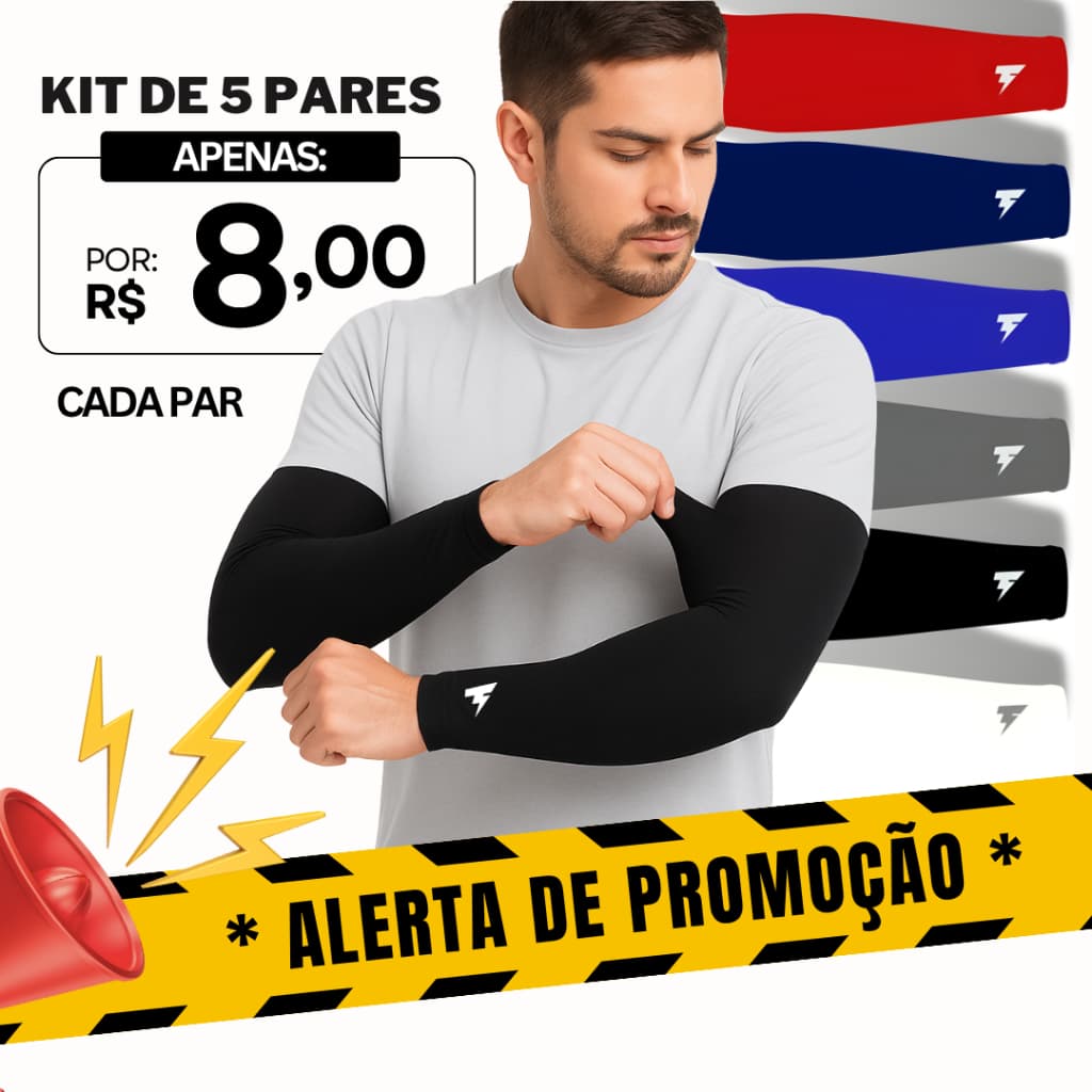 5 Pares de Manga de Braço Proteção Solar FPUVA 50+ ManguitoPara Ciclismo Motorista Esporte Corrida