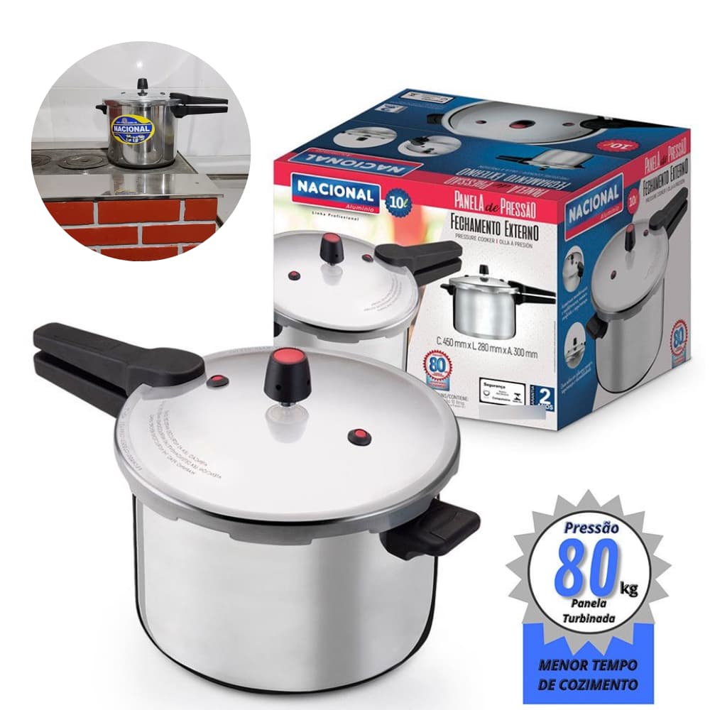Panela de Pressão Fechamento Externo Culinária Cozinha Cozimento Rápido Segurança Alumínio Cozinhar Alimentos 10 Litros