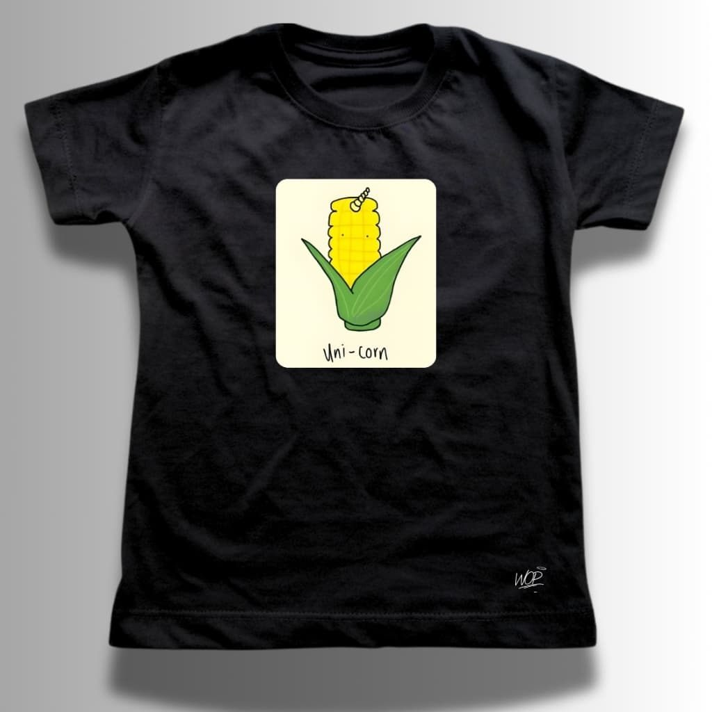 Camiseta Infantil Estampada Uni-Corn Engraçada Tshirt Algodão Premium Kids Casual Divertida Unissex
