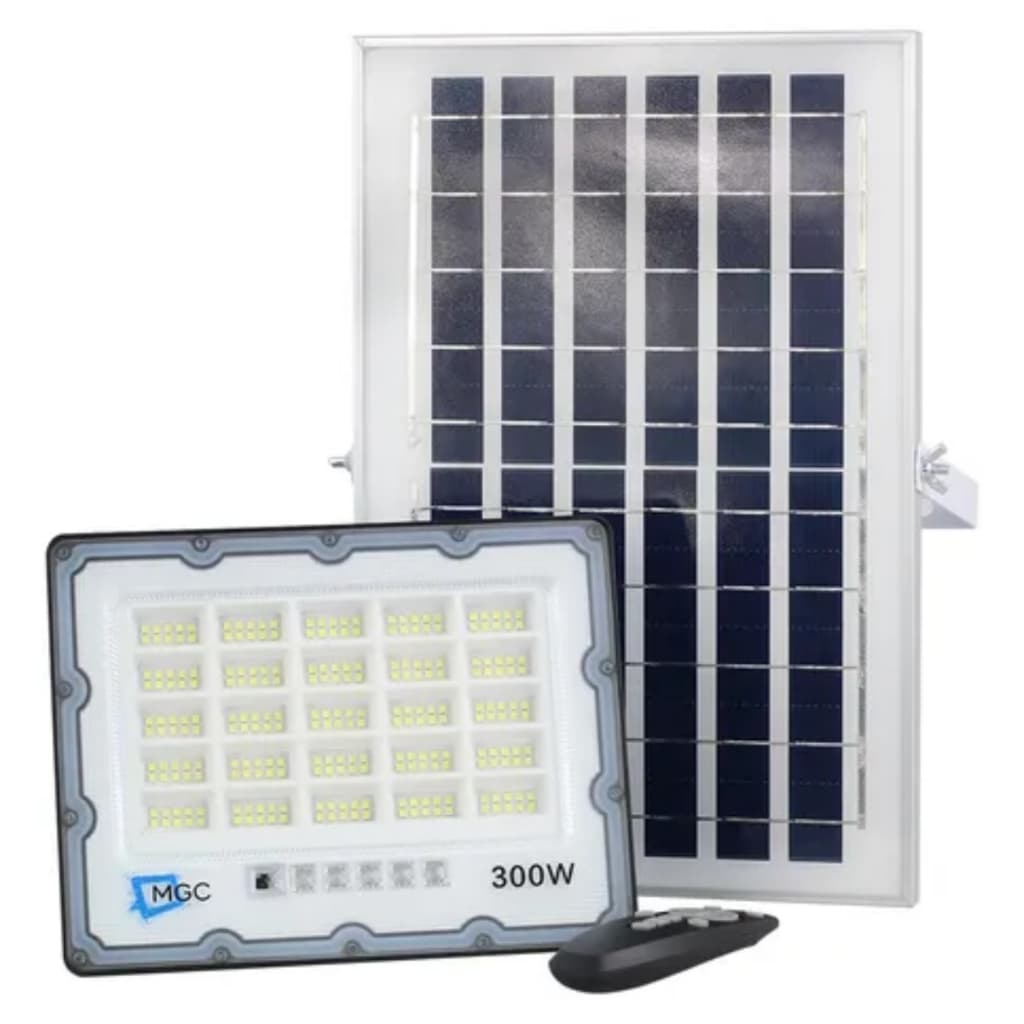 Refletor Solar LED 300W Branco Frio Super Brilhante 6500K IP66 Iluminação Externa Potente
