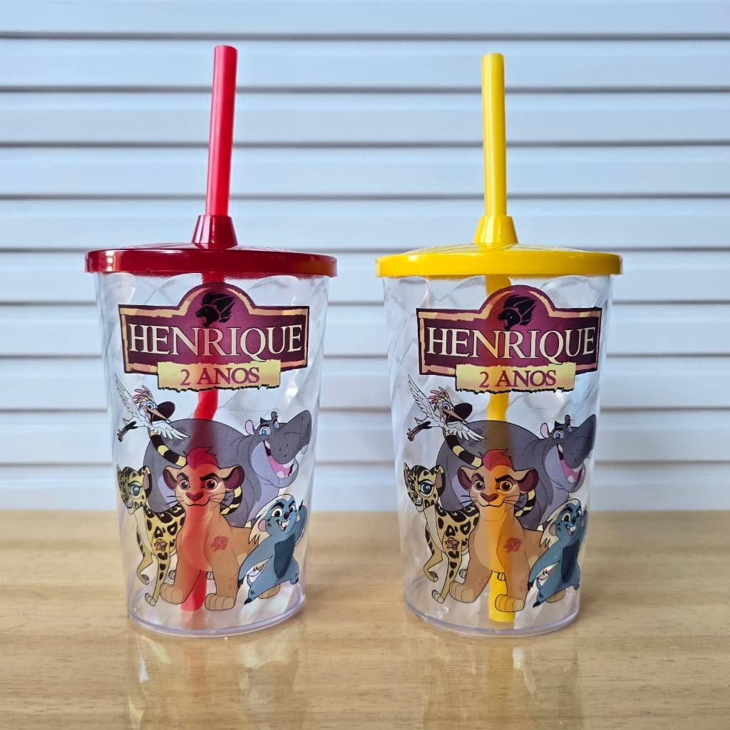 Copo twister Personalizado Guarda do Leão 500ml com tampa e canudo - Lembrancinhas para festa