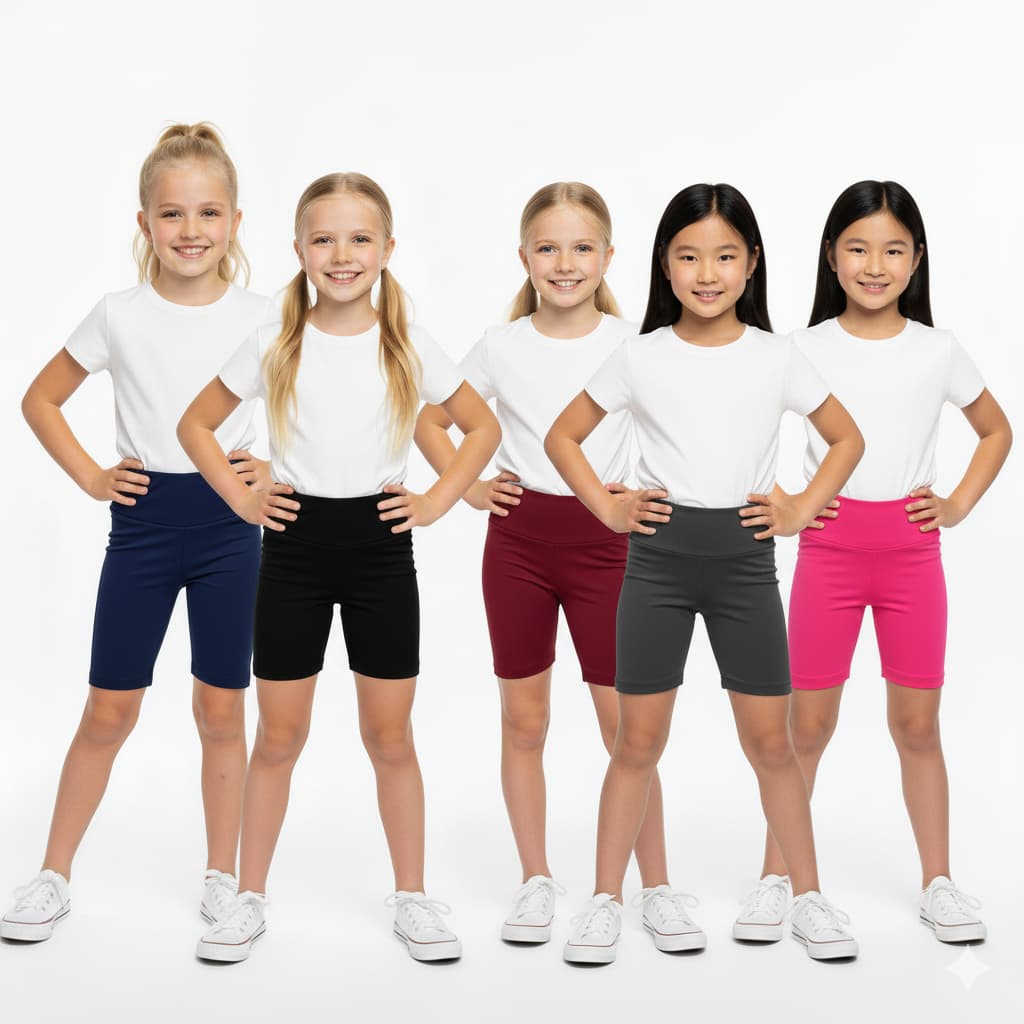 Kit com 5 Shorts Infantil Confortável Estilo Bermudinha Suplex Liso
