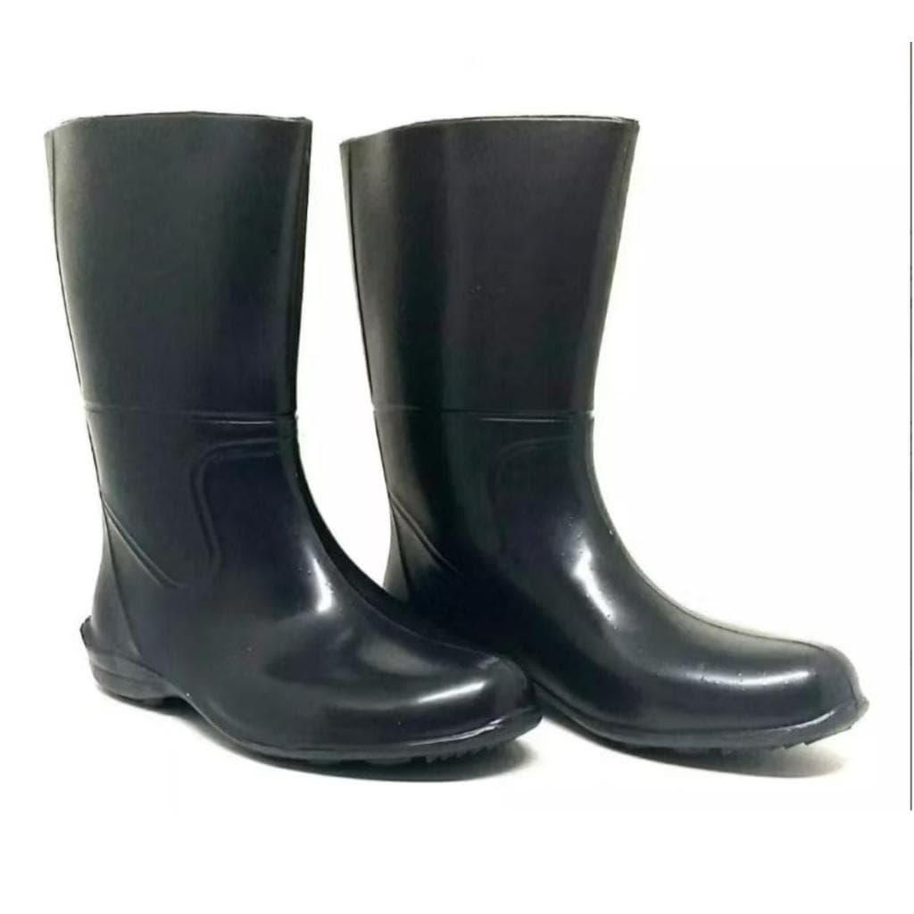 Bota Masculino e Feminino PVC Galocha Unissex Preta  Cano Alto Impermeável Industrial Sem Forro Ideal Lavagem Chuva