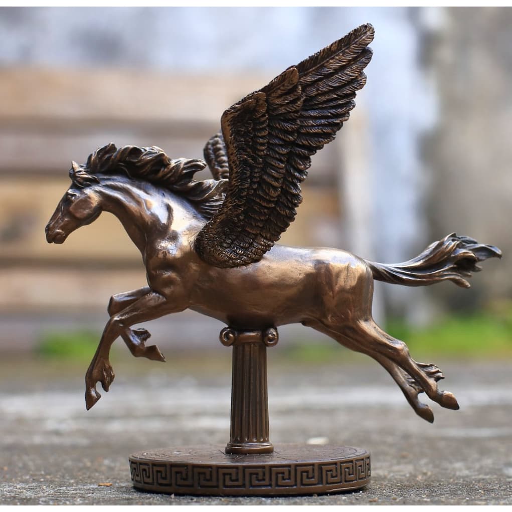 Escultura Cavalo Alado Pegasus Em Resina Bronze Veronese