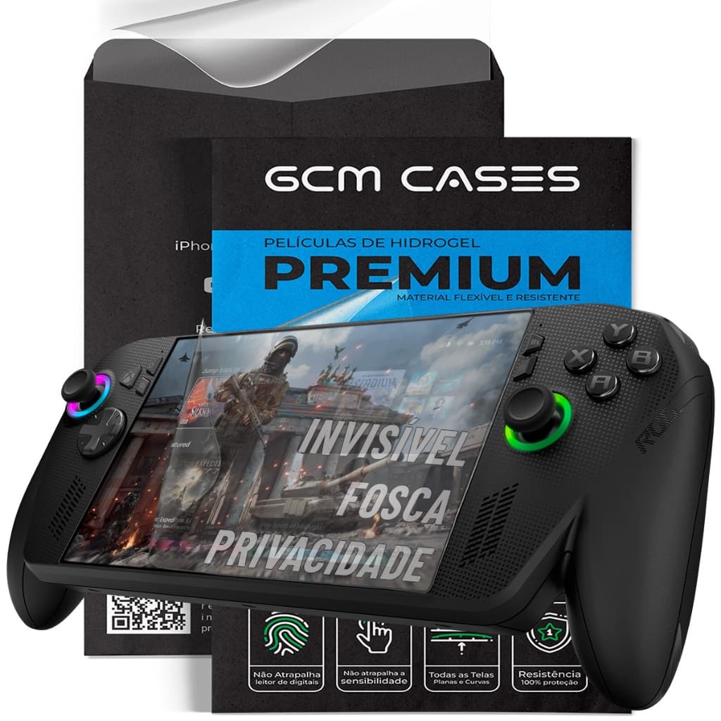 Película ROG Xbox Ally Hidrogel Flexível TPU Premium Transparente ou Fosca Resistente NÃO QUEBRA