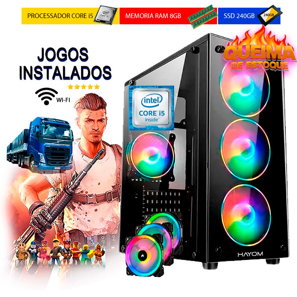 Cpu Gamer Barato I5 6gb Ssd 240gb Wifi + Fonte