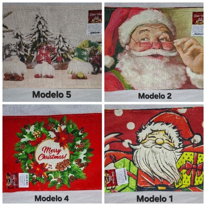 Mesa Natal Jogo Americano 2/4 peças Tecido