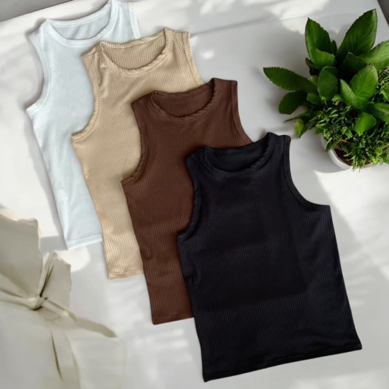 Kit  Com 4 Regata Canelada Feminina Blusinha Básica Ribana Premium