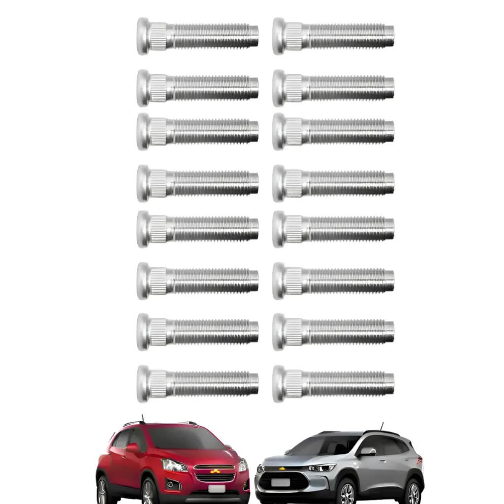 Kit 16prisioneiro CroKit 16prisioneiro Cromado Roda Chevrolet Tracker 12x1,5x56mmmado Roda Chevrolet Tracker 12x1,5x56mm