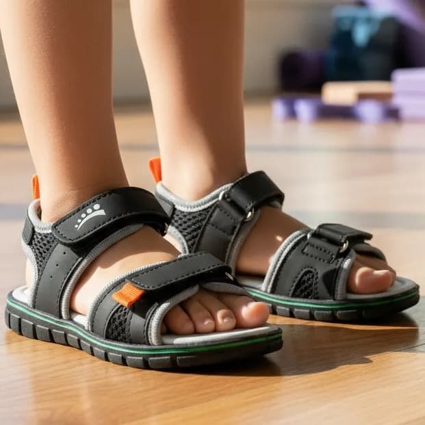 Sandália Infantil Ortopasso Anatômica Menino Preto