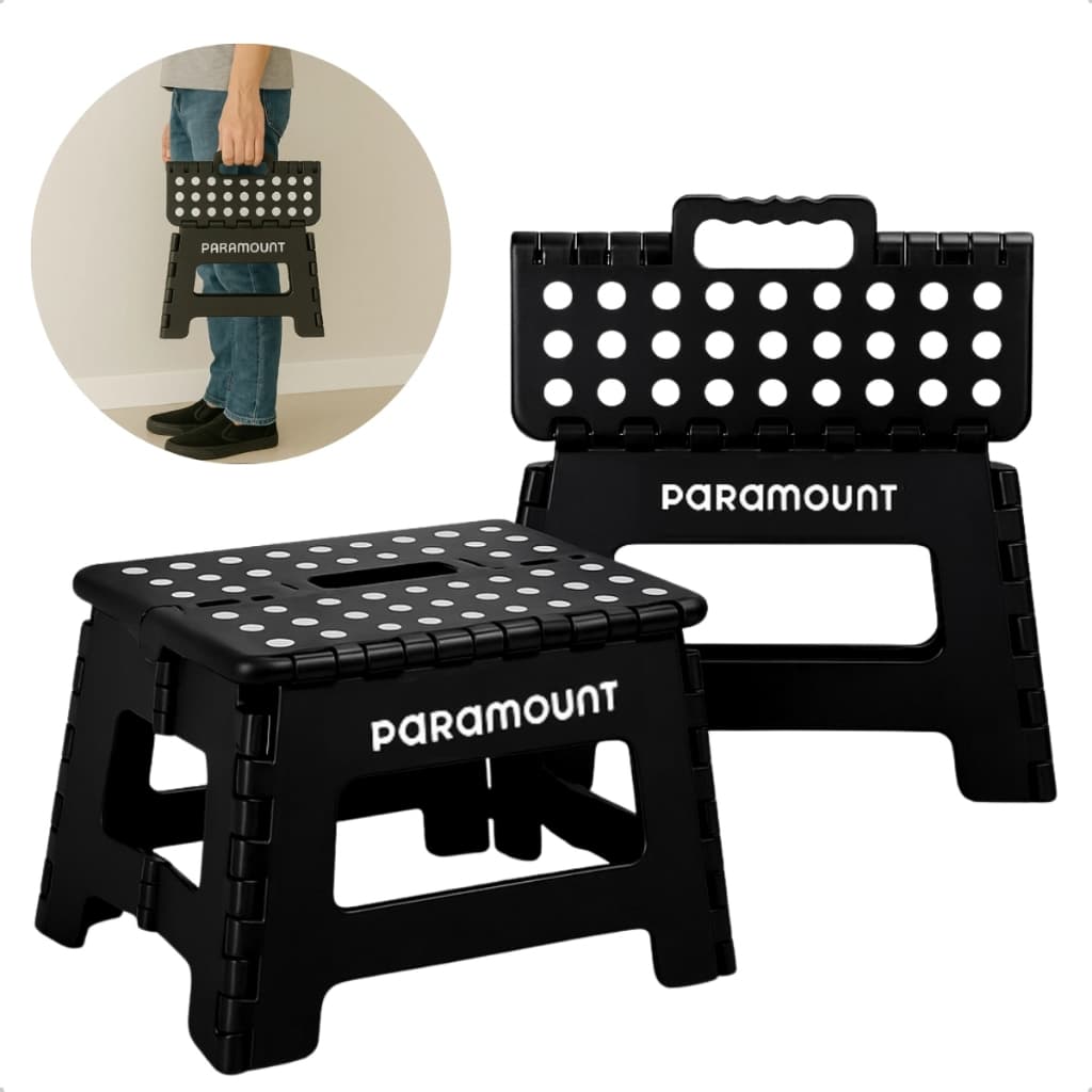 Banco Banqueta Dobrável 22cm Antiderrapante Resistente Reforçada Suporta até 150Kg