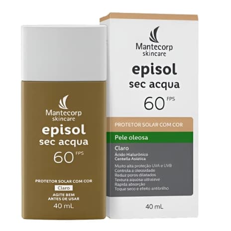 Protetor Solar Facial Sec Acqua Com Cor Fps 60 Claro 40ml