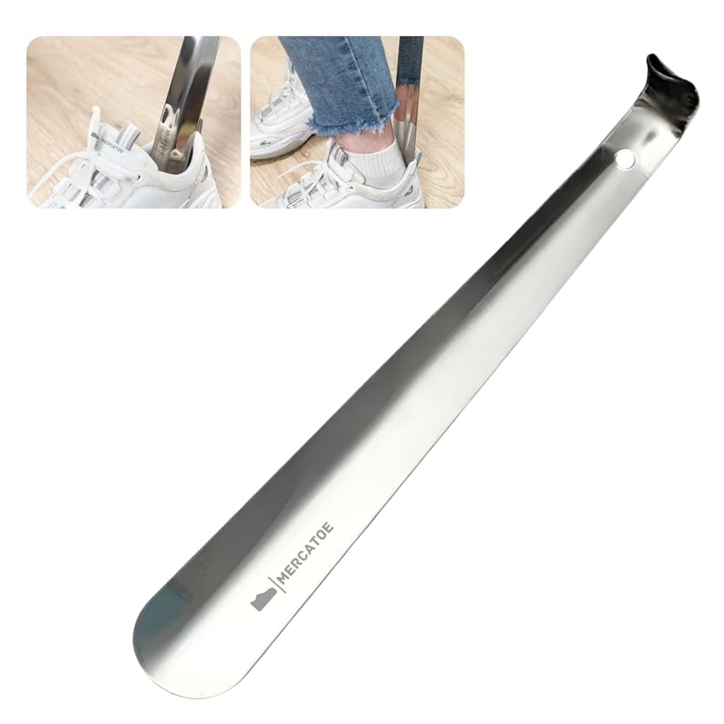 Calçadeira Aço Inox para Sapatos 38cm | Sandálias | Tênis - Idosos Obesos Grávidas