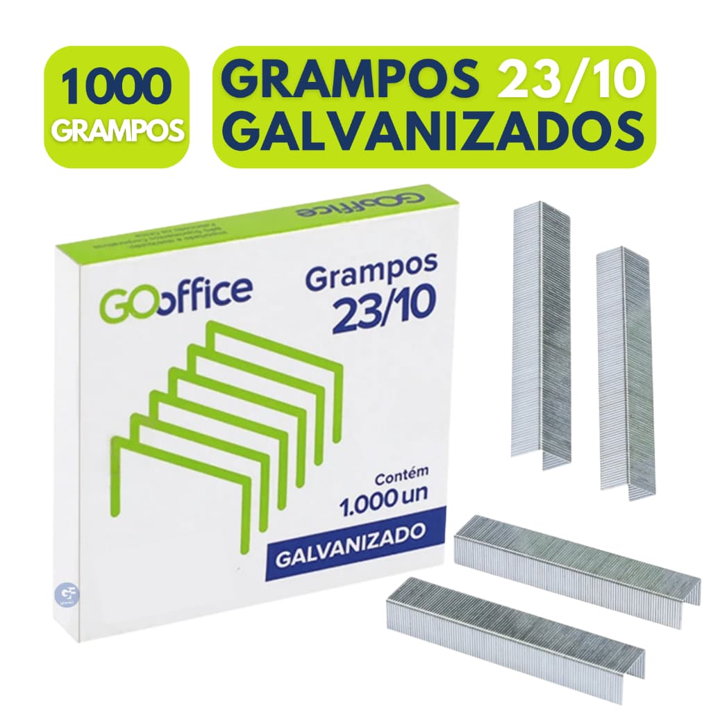 Grampo Para Grampeador 23/10 com 1000 Unidades Aço Galvanizado Até 70 Folhas Escritórios Escolas