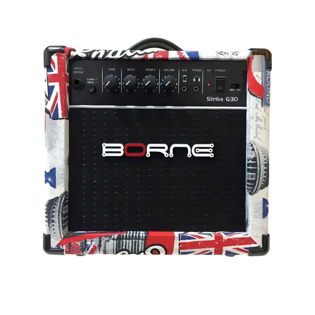 Amplificador Borne Strike G30 London Guitarra Cubo Bivolt Canais Drive Auxiliar Celular