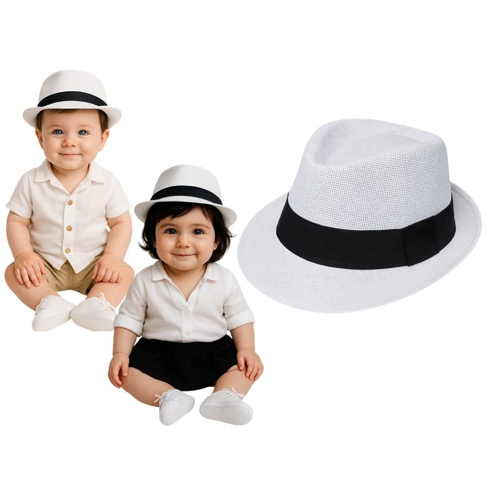 Chapéu Moda Panama Fedora Bebê Infantil MASCULINO FEMININO UNISSEX