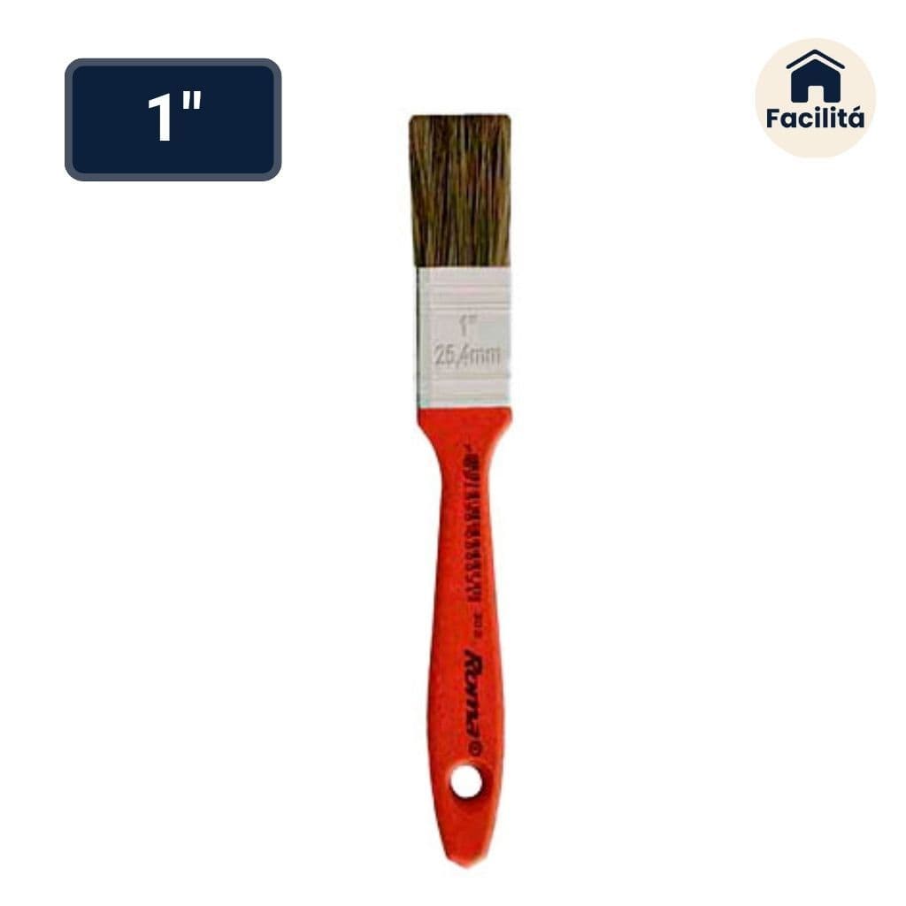 Trincha Roma 302 X 1" para Tinta Látex e Acrílica – Cerdas Gris Selecionadas e Cabo Vermelho