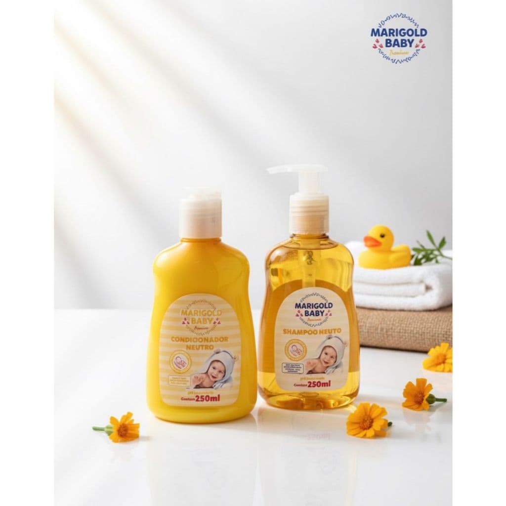 Kit Shampoo + Condicionador Marigold Baby Hipoalergênico Suave e Dermatologicamente Testado