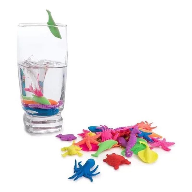 Kit 20 Bichinhos Fundo Do Mar Cresce Na Agua Decorativo Festa