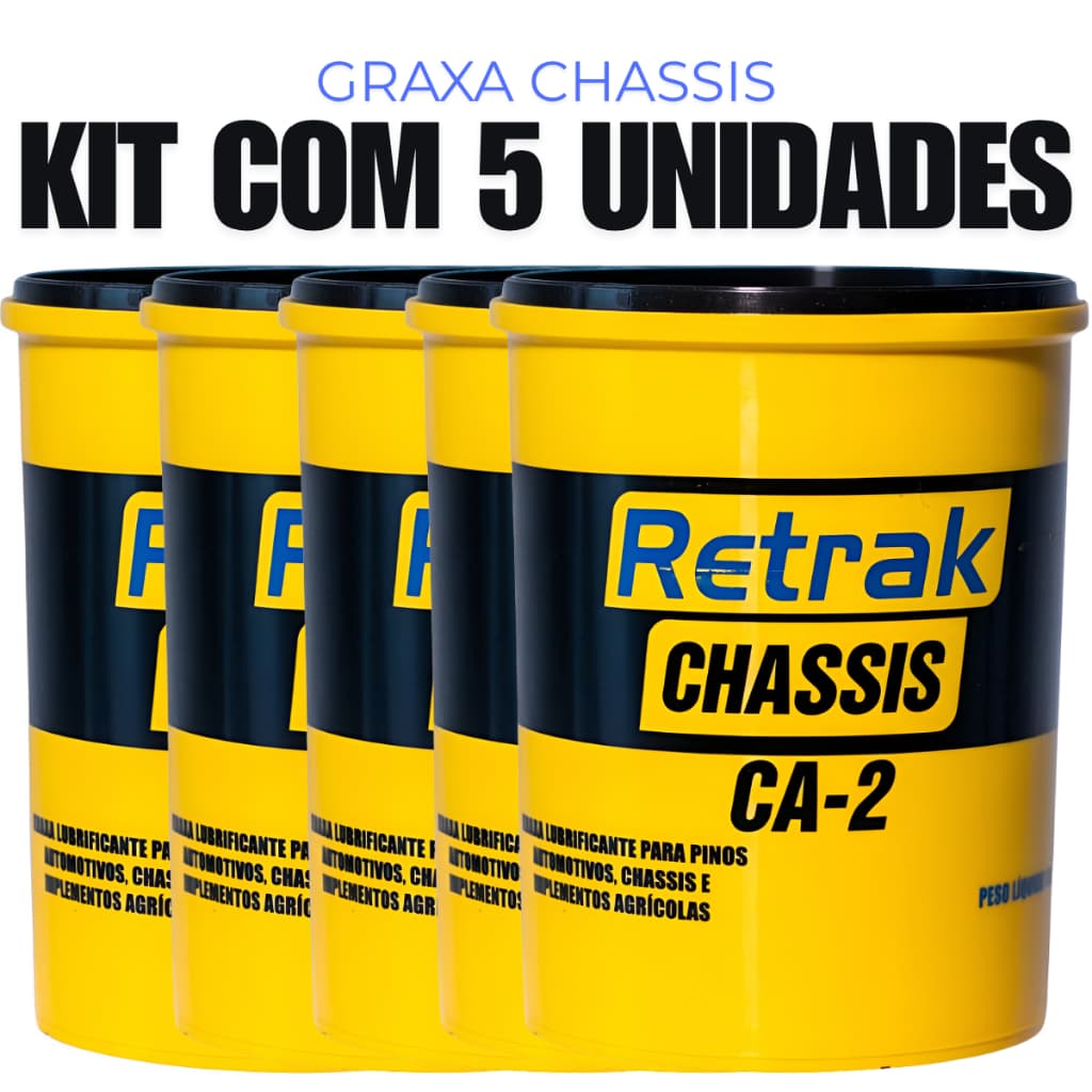 Kit 5 Kg Graxa Lubrificante Chassis Pinos e buchas  Mancais Portões e uso em geral Ca-2 Karter