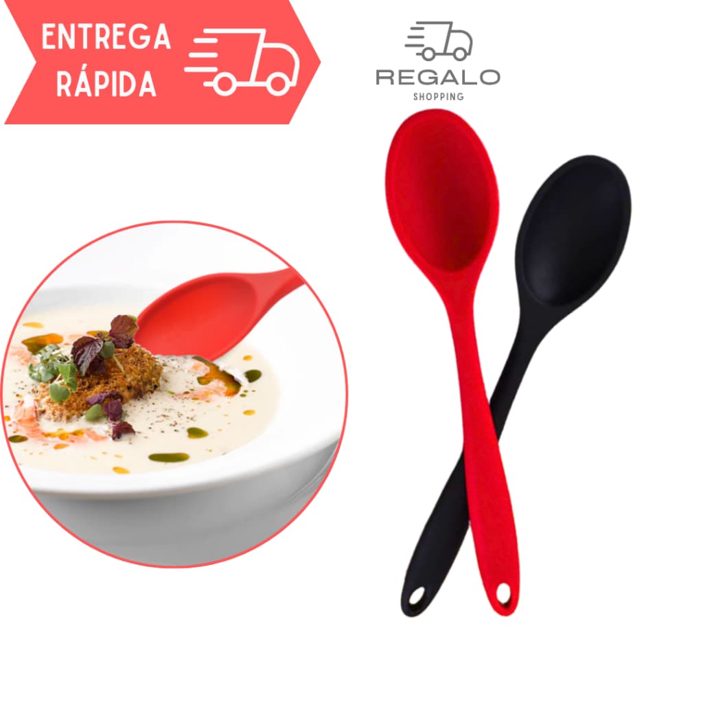 Colher de Silicone Cheia para Arroz Doces Colheres Cheias Utensilio Cozinha Resistente