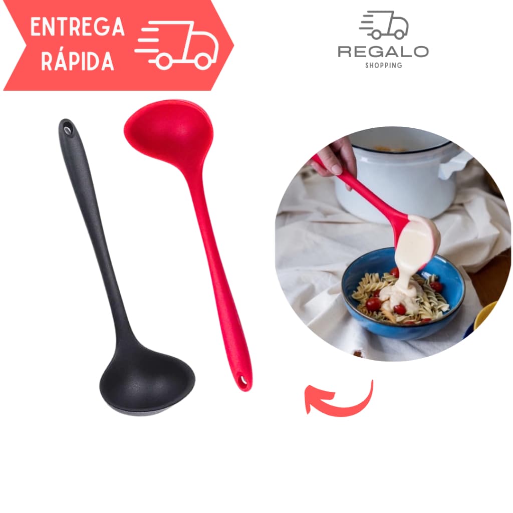 Concha para Feijão de Silicone Molhos Caldos Sopas para Cozinheiro Peça Utensilio Cozinha Resistente