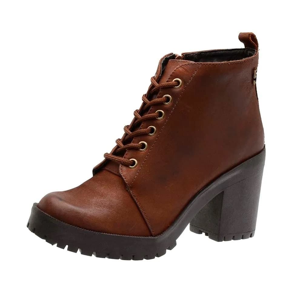 Bota Coturno Feminina Silva&Silva em Couro legitimo Elegante Salto alto Macia Leve Exclusiva Premium