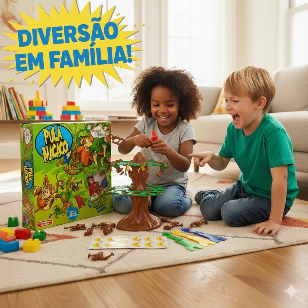 Jogo Brinquedo Pula Macaco Ideal para desenvolver habilidades motoras e coordenação Crianças Infantil