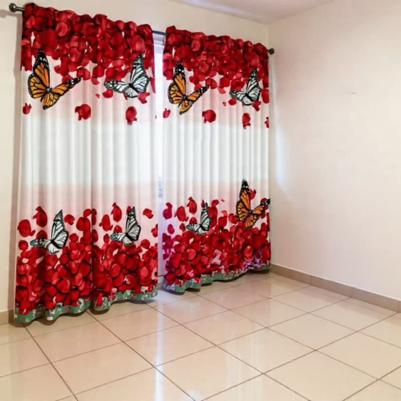 Cortina Estampada  Com Ilhós Pra Sala 3.00 × 2.70