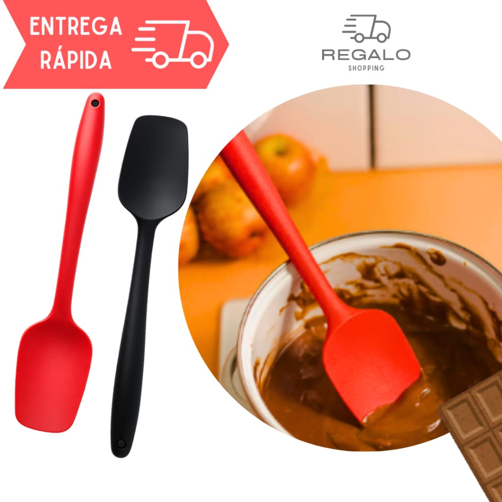 Espátula de Silicone Quadrada para Pão Duro Bolo Massa Rapador Utensilio Cozinha Resistente Reta