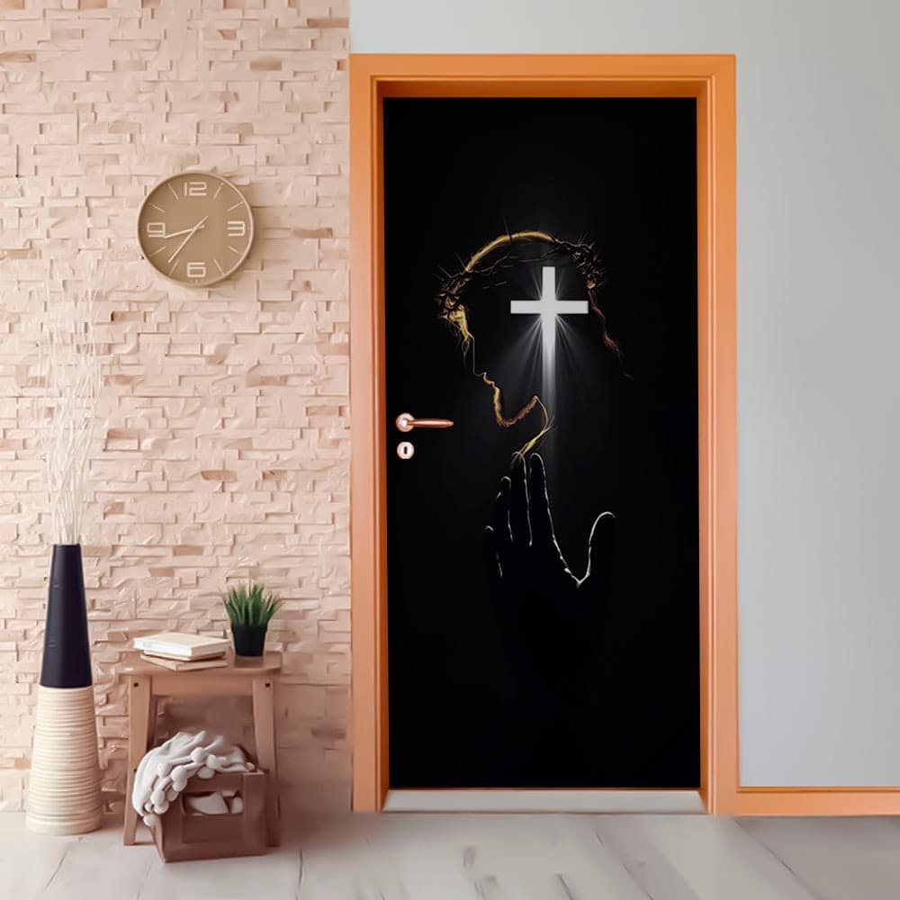 Capa de Porta Cristã Católica Decoração Sublimada para Casa e Igreja
