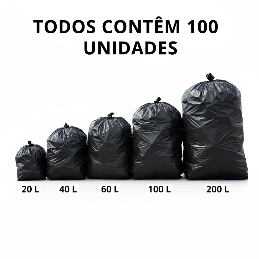 Sacos de lixo resistente com 100 unidades