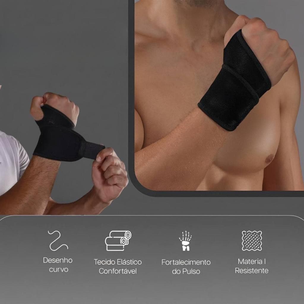 Kit Com 2 Unidades Munhequeira Ajustavel Profissional Unisex Protetor de Punho CrossFit, Academia, Treino Fisioterapia