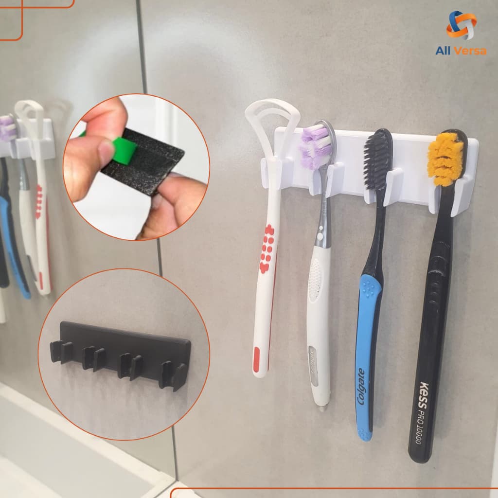 Suporte Organizador de Escova Dental 3M Parede sem Furo Design Moderno
