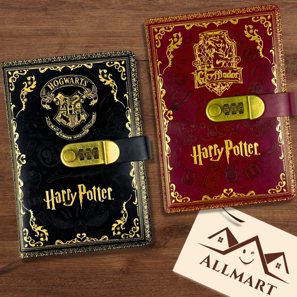 Diário com Senha Harry Potter | Caderno Vintage Geek | Presente Criativo e Colecionável