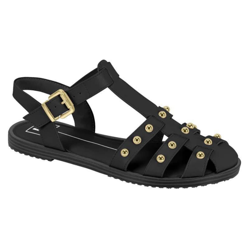 Sandália Casual Feminina Preto com Fivela Ajustável e Solado Confortável Estilo Moderno e Conforto
