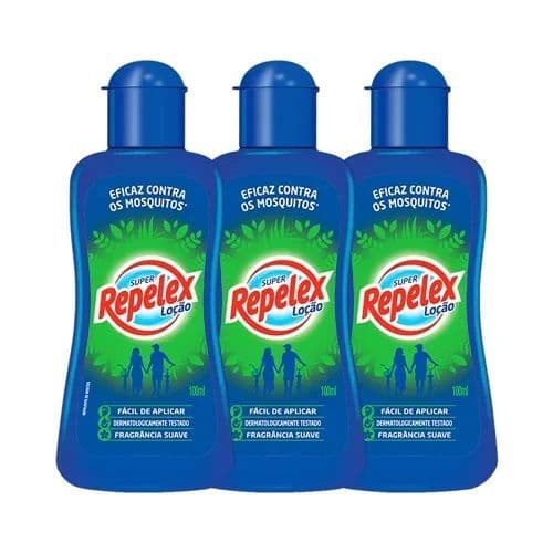Kit com 3 Repelente Repelex Family Care Loção 100ml cada