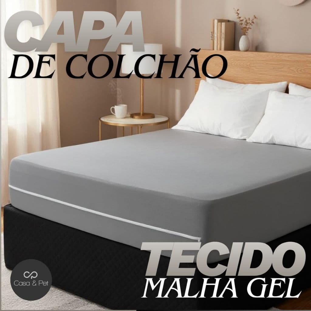 Capa Protetora Colchão Casal Queen Solteiro e Berço Malha Gel C/ Zíper Largo Várias Cores