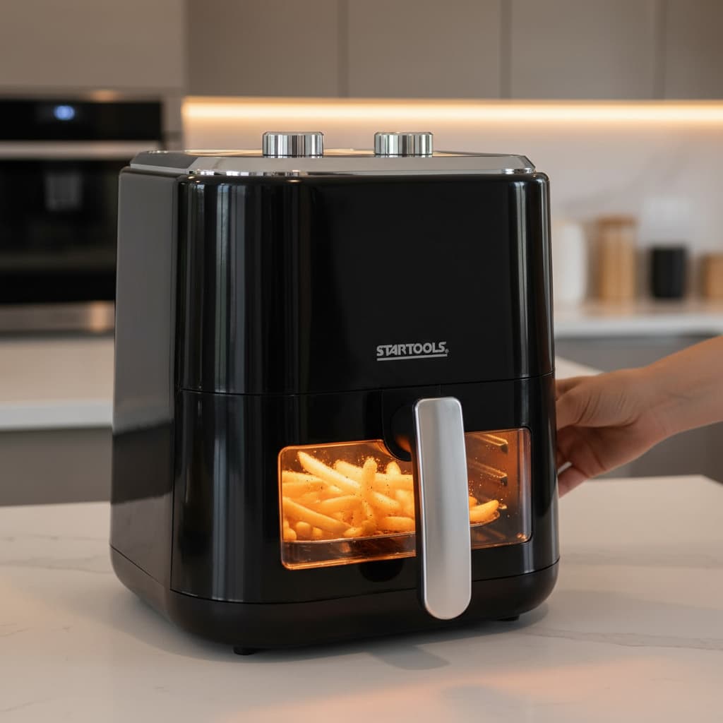Fritadeira Air Fryer Eletrica Sem Oleo Capacidade Grande 5 Litros Preto 220v